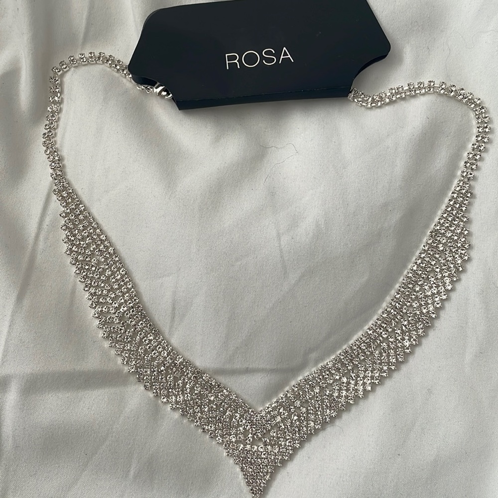 ROSA 20” long Crystal necklace with adjustable length clasp closure